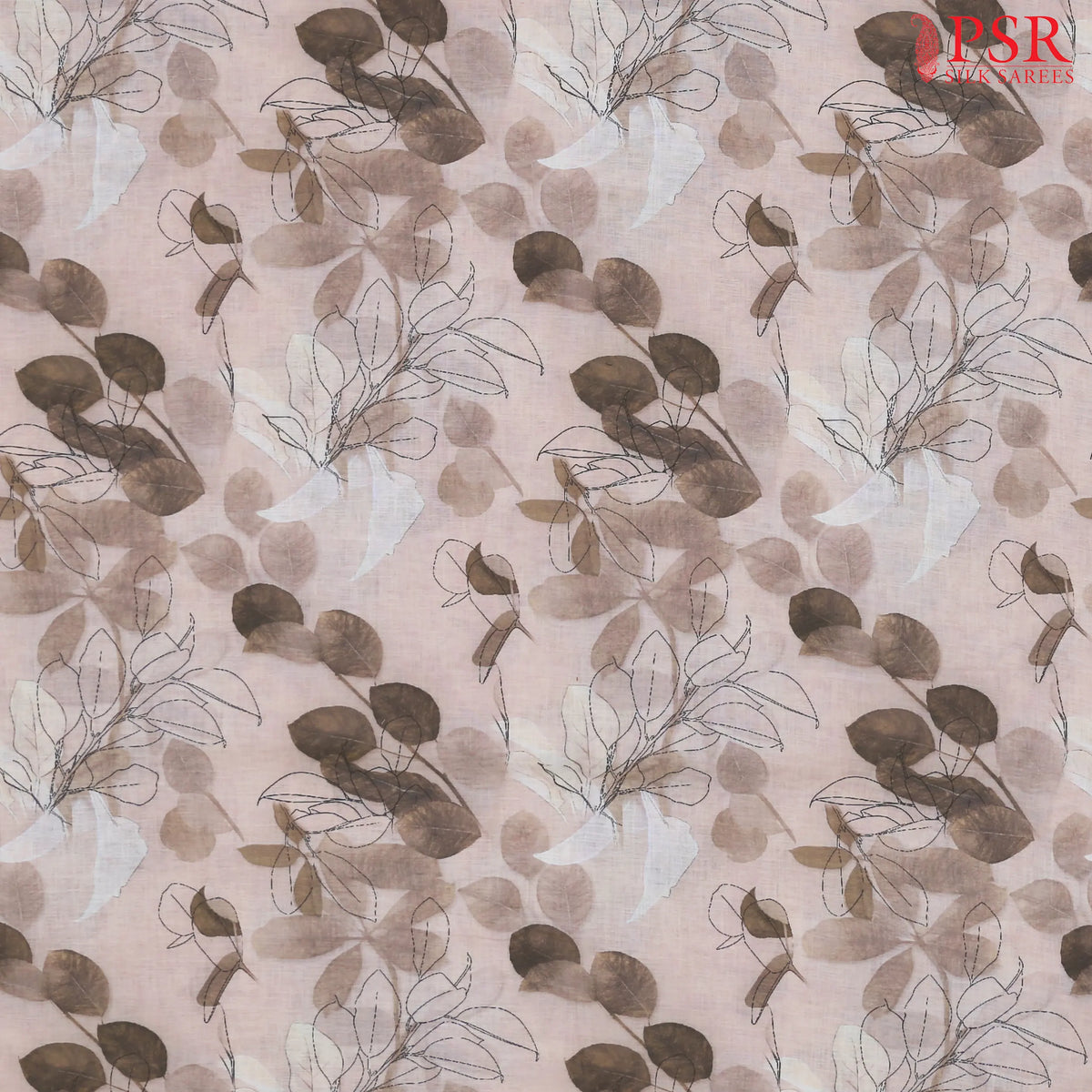 Chic Peach Linen Print Running Material