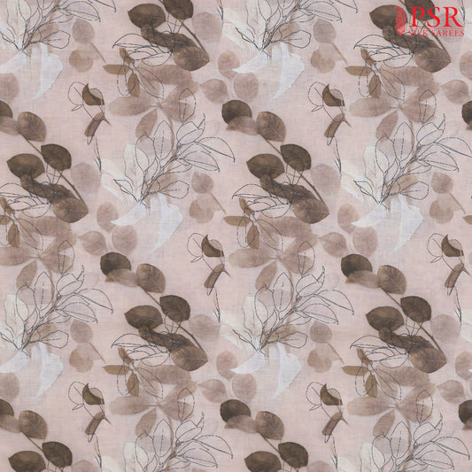 Chic Peach Linen Print Running Material