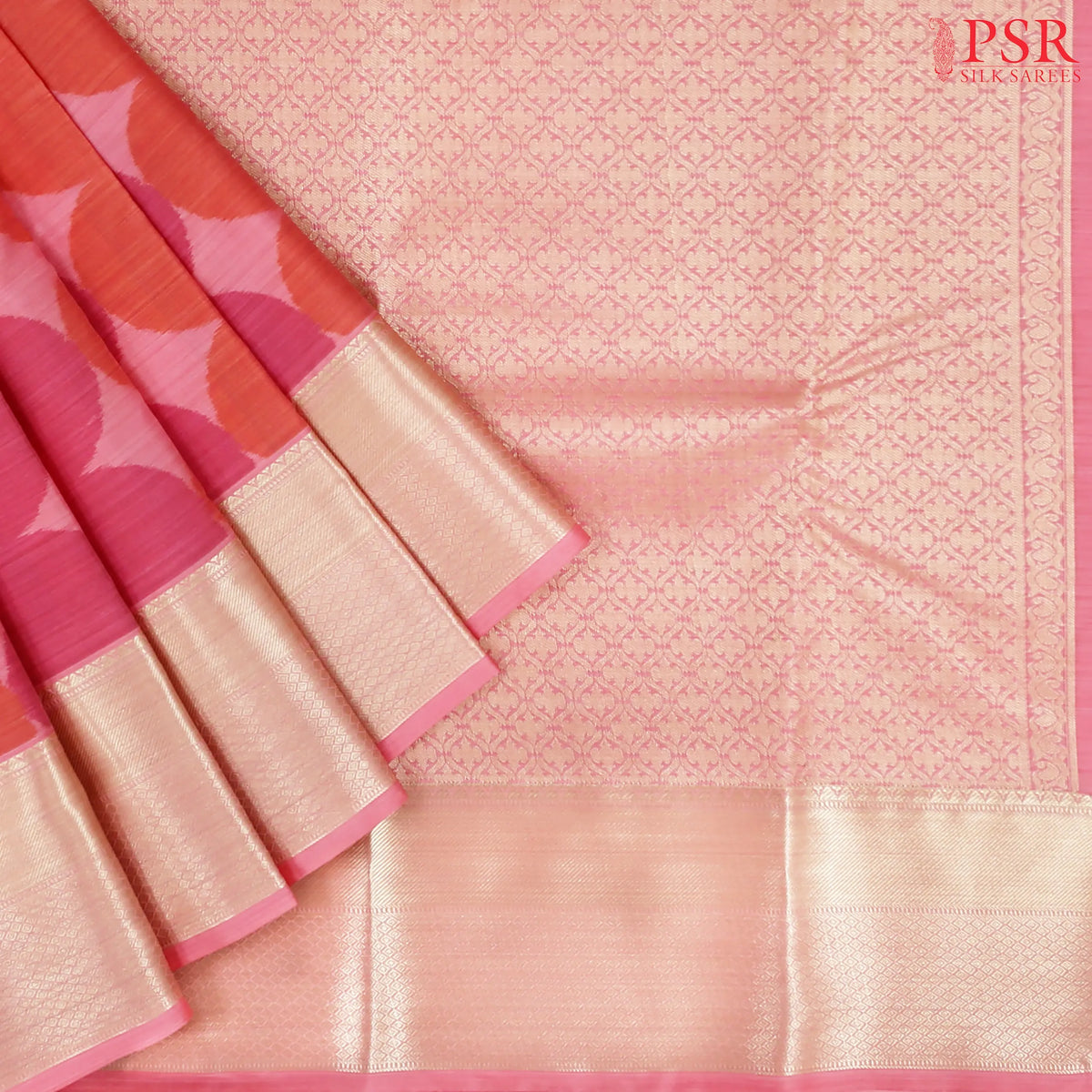 Pink Printed Art Silk Saree