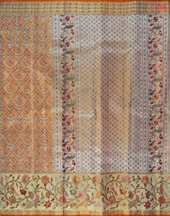 Golden Apricot Kanchipuram Tissue Silk Saree