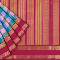 Pink & Teal Art Silk Saree