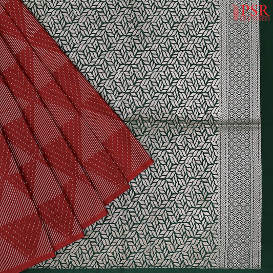 Brick Red Soft Art Silk Saree
