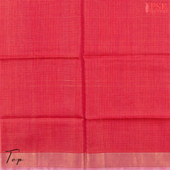 Cerise & Black Silk Cotton Dress Material