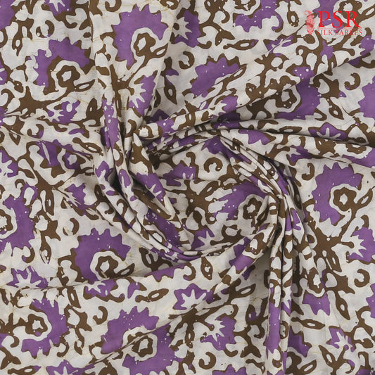 Beige Batik Print Running Material