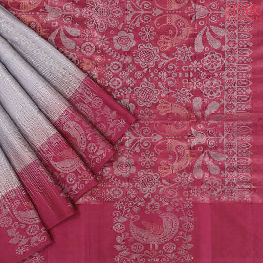 Grey Soft Silk Saree