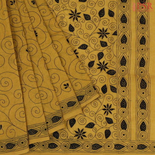 Mustard Bengal Cotton Saree