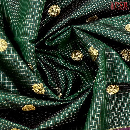 Dark Green Kanchipuram Silk Saree