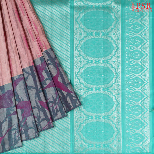 Puce Pink Kanchipuram Tissue Silk Saree