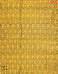 Golden Olive Patola Pochampally Silk Dress Material