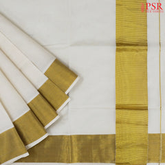 Cream Beige Kerala Cotton Saree