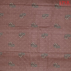 Dark Peach Semi Tassar Print Running Material