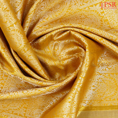 Yellow Kanchipuram Jacquard Silk Saree