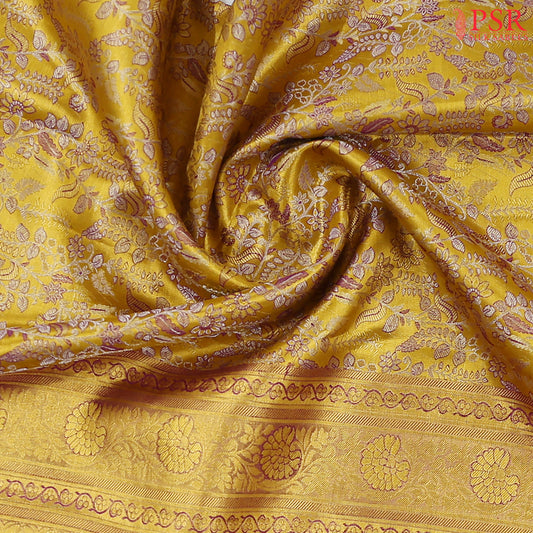 Golden Yellow Tissue Kanchipuram Silk Saree