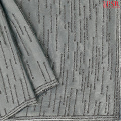 Zinc Grey Organza Laser Embroidery Saree
