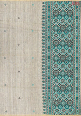 Tan Beige Ghicha Tussar Saree