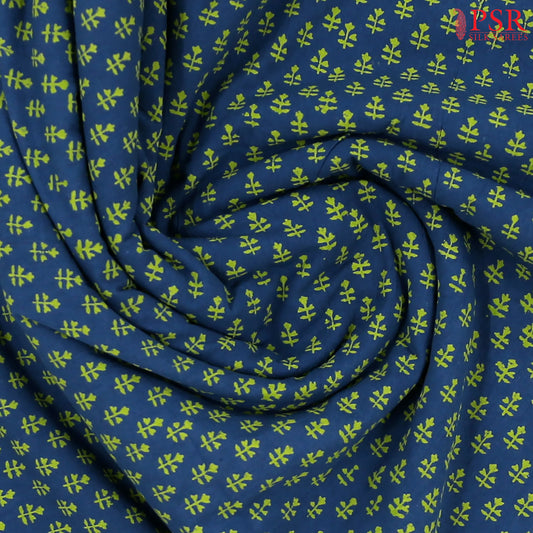 Indigo Blue Cotton Print Running Material