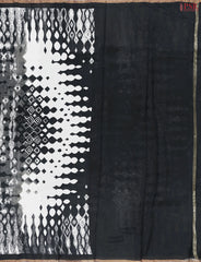 Off White & Black Silk Cotton Saree