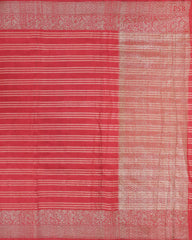 Vintage Red Banaras Jute Silk Saree