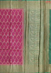 Dark Magenta Banaras Tussar Silk Saree