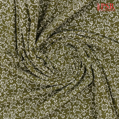 Olive Green Jaipur Cotton Print Running Material