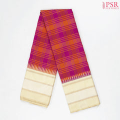 Magenta & Orange Kanchipuram Silk Saree