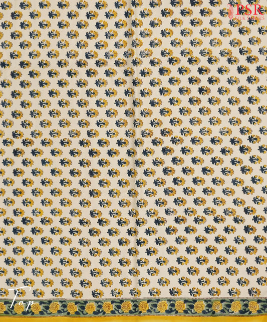 Beige Yellow Pure Cotton Dress Material