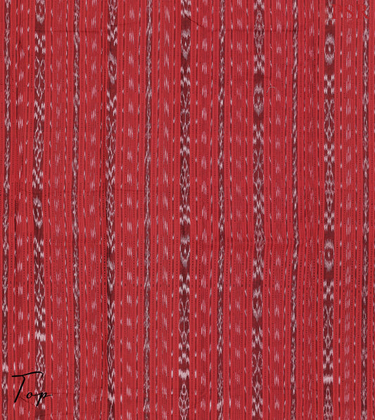 Red Orissa Cotton Dress Material