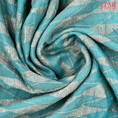 Turquoise Blue Banaras Tissue Silk Saree