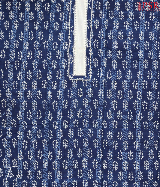 Dark Blue Cotton Dress Material
