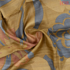 Mustard Brown Kadhi Tussar Silk Saree