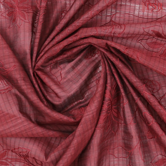 Maroon Semi Dupion Saree