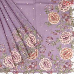 Lavender Tissue Embroidery Saree