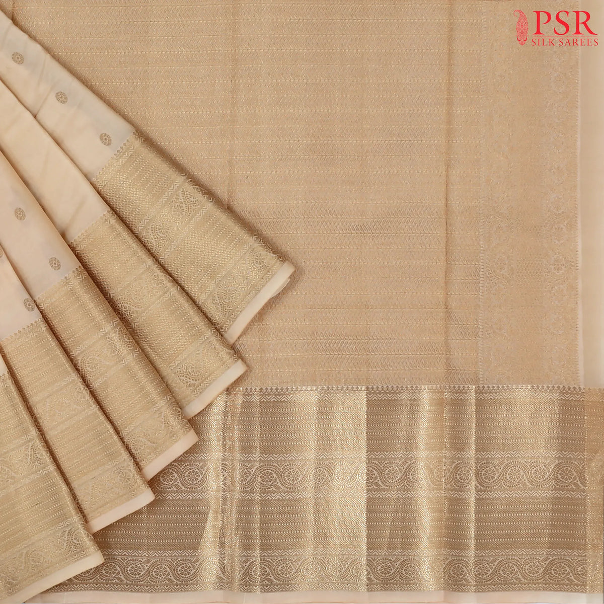 Parchment Beige Fancy Kanchipuram Silk Saree