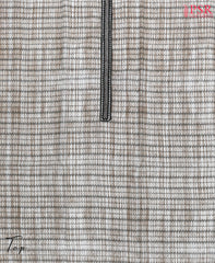 Beige & Black Chanderi Silk Cotton Dress Material