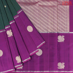 Bottle Green Kanchipuram Silk Saree