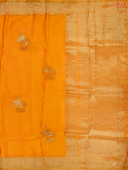 Orange Yellow Banarasi Habutai Satin Saree