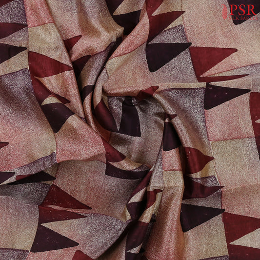 Dark Pink & Dark Purple Dupion Silk Saree
