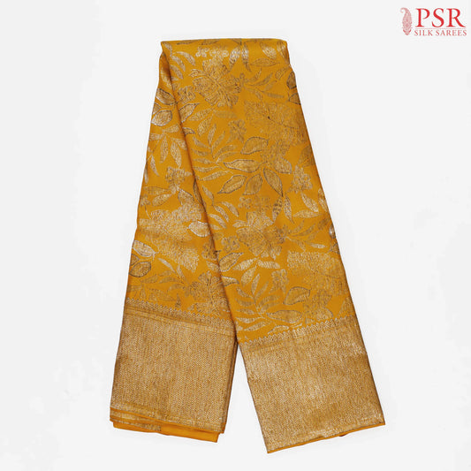 Turmeric Yellow Kanchipuram Jacquard Silk Saree