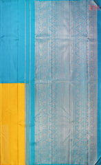 Dandelion Yellow & Cerulean Blue Kanchipuram Silk Saree