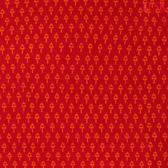 Crimson red Cotton Print Running Material