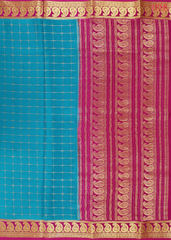 Peacock Blue Mysore Silk Saree