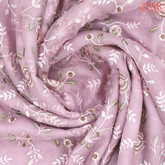 Pastel Pink Organza Laser Embroidery Saree
