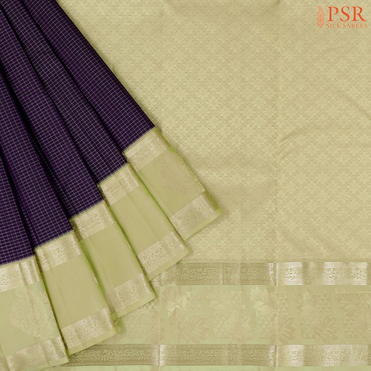 Aubergine Purple Fancy Kanchipuram Silk Saree