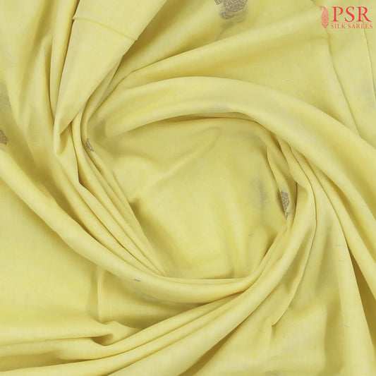 Lemon Yellow Byloom Cotton Saree
