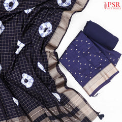 Indigo Blue Assam Silk Dress Material