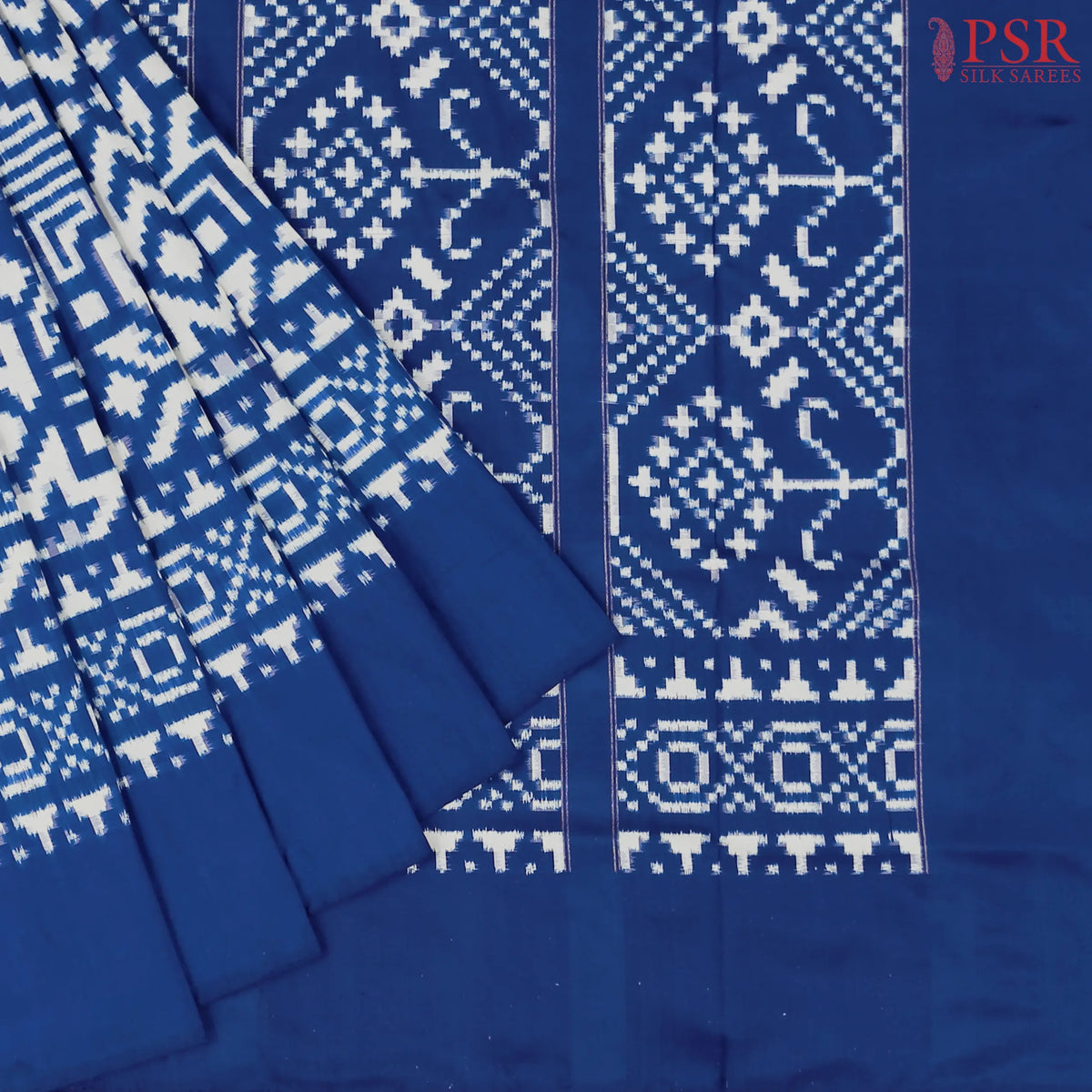 Cobalt Blue Pochampally Silk Saree