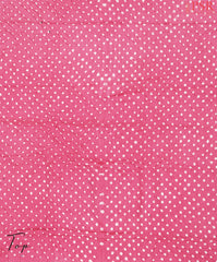 Pink Crushed Bandhini Cotton Dress Material