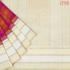 Magenta & Orange Kanchipuram Silk Saree