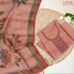 Peach Tissue Dress Material