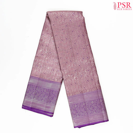 Thistle Lavender Kanchipuram Jacquard Silk Saree